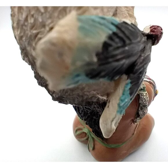 Native American Baby Wearing Eagle Headdress Feather 3.25 Inch Vintage Figurine - Picture 12 of 14